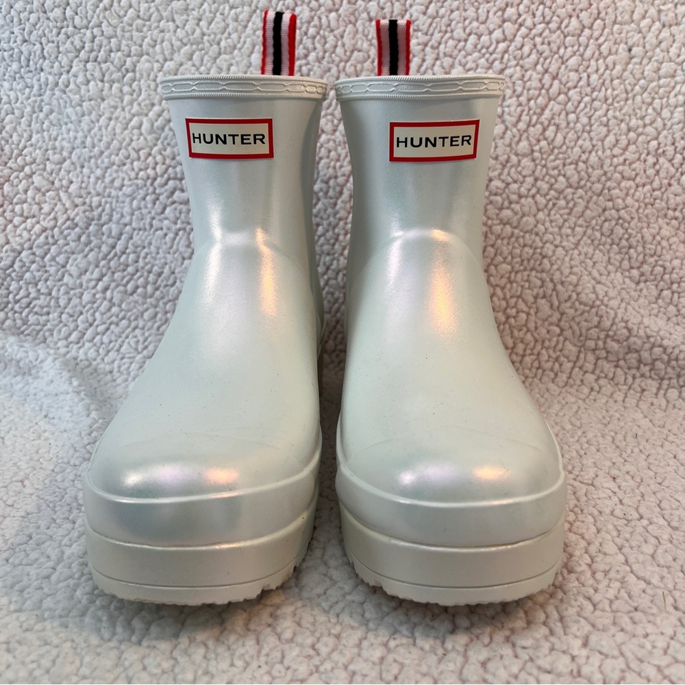 Hunter Original “Play Short” Nebula Rain Boots — Size US 9 / UK 7 — Like New
